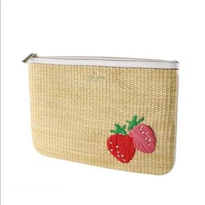 BNWT Kate Spade Strawberry Woven Clutch